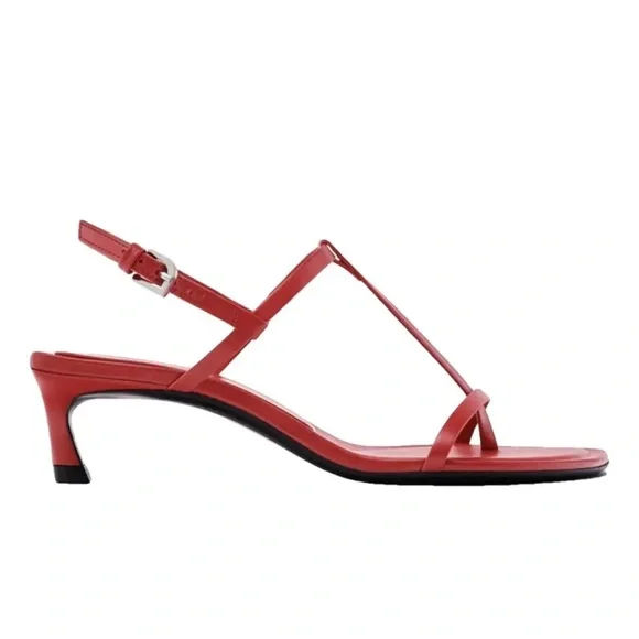 Massimo Dutti Limited Edition Red Leather Sandal - Picture 2 of 8